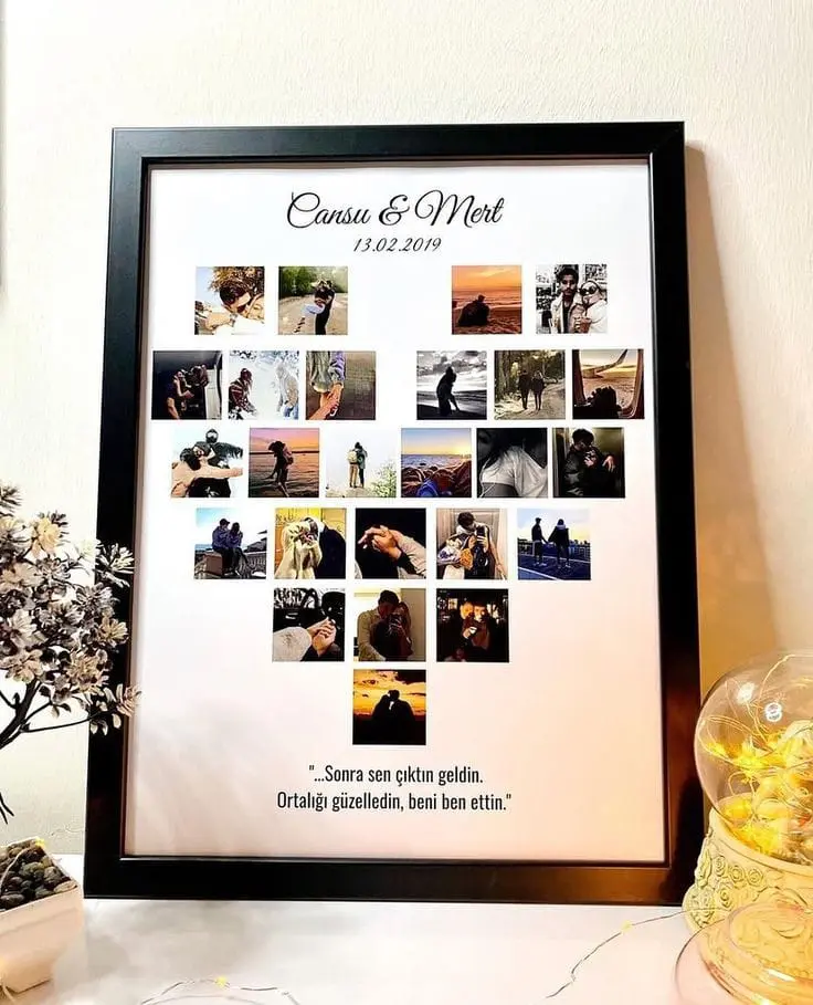 Love Story 25 Photo Grid Frame