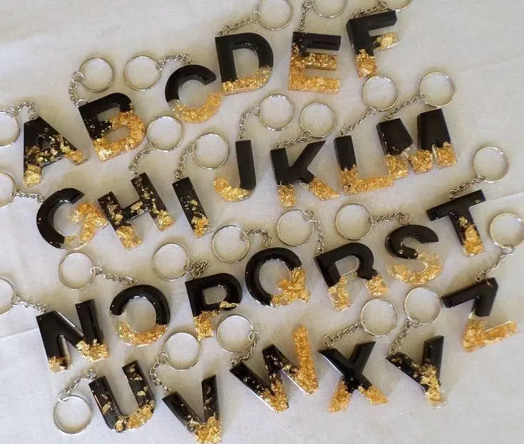 Golden Alphabet key chain