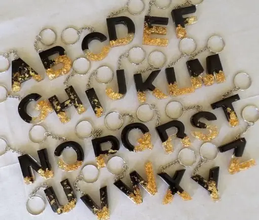 Golden Alphabet key chain